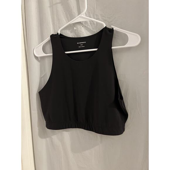 REI Coop Charcoal Gray Take Your Time Cropped Tank Bra Top Sz L - Picture 1 of 4